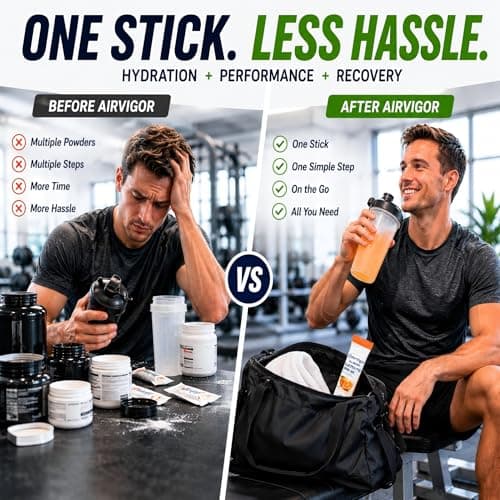 Electrolyte Drink Mix Packets for Hydration & Performance, AirVigor Sugar Free Daily Hydration with Creatine & Amino Support, Low Calorie Electrolyte Powder for Workout, Training & Recovery, 20 Sticks - Thumbnail 3