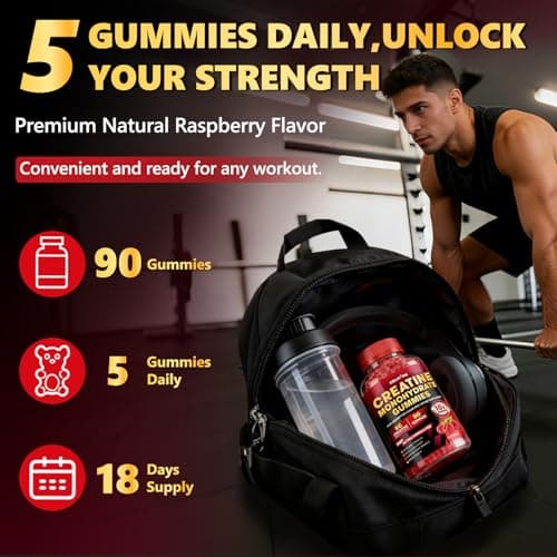 ZELKORE Creatine Monohydrate Gummies 6000mg for Men & Women, Sugar Free Creatine Gummy for Pre & Post Workout, High Absorption Supplement with BCAA, Support Boost Strength, Endurance & Muscle Recovery - Thumbnail 6