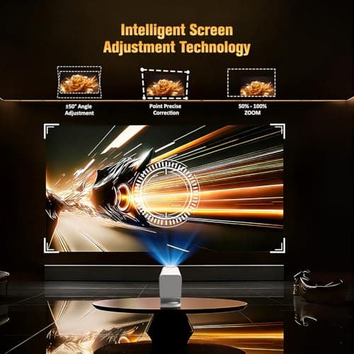 XENPONAD Mini Projector with WiFi and Bluetooth, 4K Supported Portable Smart Projector, Android 11 Built-in Apps, 260 ANSI Auto Keystone Short Throw Movie Projector for Bedroom, Camping, Outdoor Use - Thumbnail 4