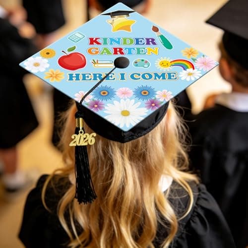 Lednica Blue Preschool Graduation Cap with Tassel, Class of 2026 Grad Hat for Boys Girls Kids, Graduation Gifts for School Ceremony Grad Party Photoshoot - Thumbnail 3