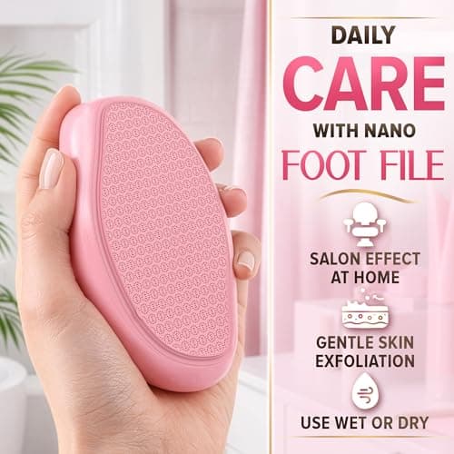 Nano Glass Foot File – 4.6" Glass Foot Callus Remover, Ergonomic Heel Scraper for Cracked Heels, Scratch-Resistant & Non-Wearing – Moisture-Resistant & Gentle Cleansing, Designed for Wet or Dry Use - Thumbnail 4