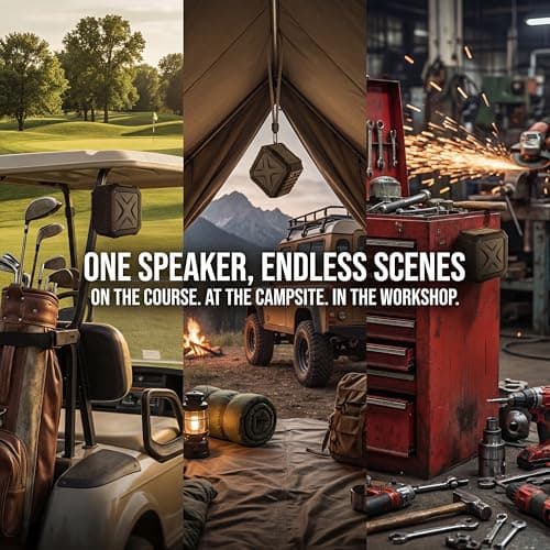 GIIKNEW Golf Cart Speaker with Carrying Case, 15W Loud Stereo Sound Magnetic Bluetooth Speaker with Deep Bass, 24H Playtime IPX7 Speakers for Golf Cart Accessories, Ideal Golf Gifts for Men - Thumbnail 5