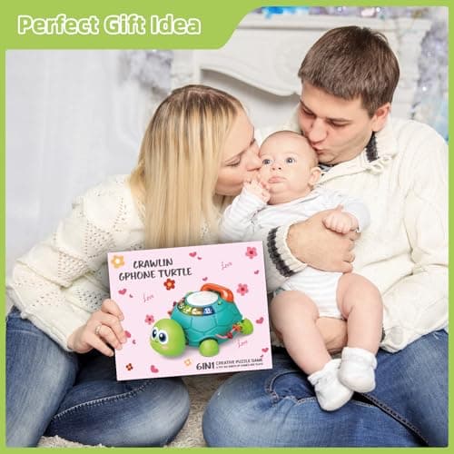 Hanayo Baby Toys 6 to 12 Months，Musical Turtle Crawling Girl Toys for 12-18 Months,Infant Early Learning Educational Toy,Girl & Boy Gift Essentials for Newborn 7 8 9 11+ Months 1-2 Year Old(Green) - Thumbnail 6