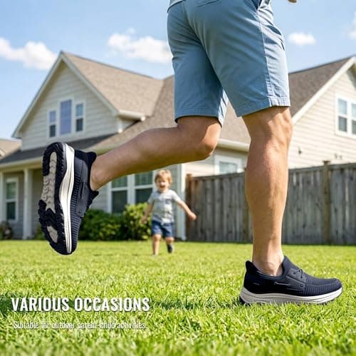 Coostar Slip On Shoes for Men Orthopedic Walking Shoe with Arch Support Hands Free Loafers Casual Navy Size 11 - Thumbnail 3