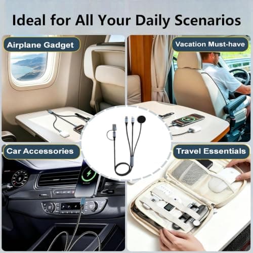 XJPOEFY Travel Essentials 3 in 2 Charging Cable for Multiple Devices - Thumbnail 4