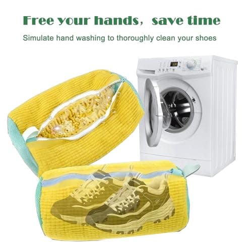 2PCS Shoes Washing Machine Bag Kit,Reusable Washing Shoes Bag,Include 1PC Shoes Dryer Bag and 2 Drying Racks,Laundry Shoes Bag with Durable Zipper for Sneakers and Canvas Shoes - Thumbnail 4