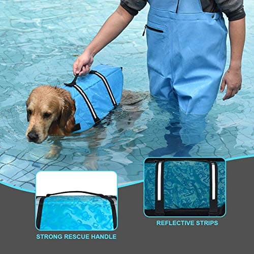 Doglay Dog Life Jacket with Rescue Handle, Dog Life Vest for Swimming Boating, Adjustable Reflective Puppy Swim Vest with Superior Buoyancy for Small Medium Large Dogs - Thumbnail 5