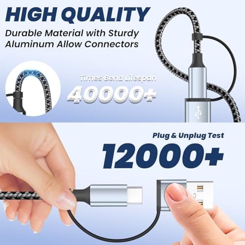 Travel Essentials,Dual Type-C 4 in 2 Multi Charging Cable for Multiple Devices,USB C/A Charger Cables Universal Phone Charger Cord with IP/Micro/2 USB-C Port for iPhone16/15, Android Tablet,2Pack 5FT - Thumbnail 2