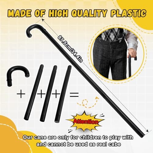 Skirfy Kids 100 Days of School Costume for Boys, Old Man Costume for Kids with Old Man Hat and Grandpa Vest,Cosplay Grandpa Dress Up Accessories - Thumbnail 3