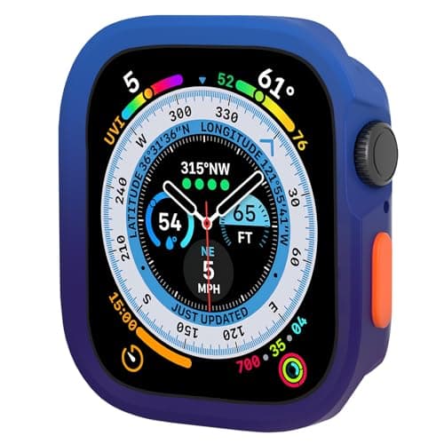 SDOCEBF for Apple Watch 44/45mm Case, Soft TPU Slim Shockproof Bumper for Series 9/8/7/6/5/4/SE3/SE2/SE, Blue-Purple