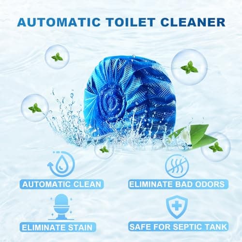 Msvvko Toilet Bowl Cleaner, Automatic Toilet Tank Cleaner Tablets, Blue Toilet Bowl Tablets for Deodorizing & Descaling, Powerful Cleaning, Slow-Release Against Tough Stains 20 Pack - Thumbnail 2