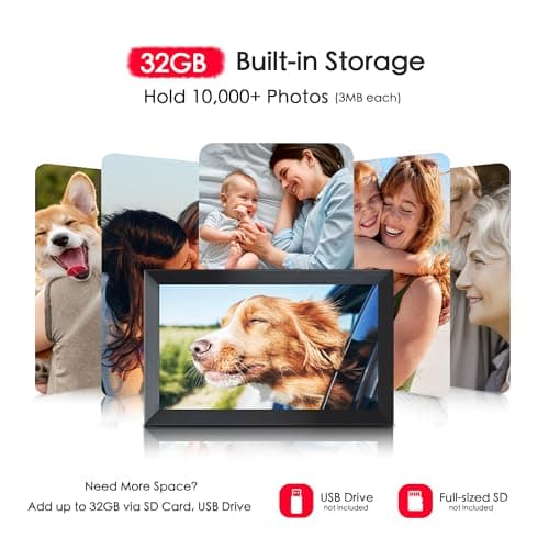 Digital Picture Frame, Frameo 15.6 inch Large Digital Photo Frame WiFi, 1920 * 1080 IPS FHD Touchscreen, 32GB Storage, Instant Share Photo Video, Gift for Mom - Thumbnail 4