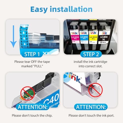 Starink LC406XL Ink Cartridges Replacement for Brother LC406XL LC406 XL LC406 Compatible with MFC-J4335DW MFC-J4535DW MFC-J5855DW MFC-J6555DW MFC-J6955DW Printer Black, Cyan, Magenta, Yellow, 4P - Thumbnail 5