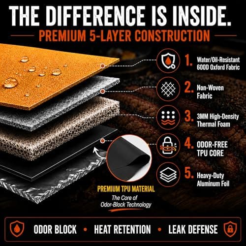 LAGANV BBQ Blanket for Resting Meat - 21.6" Insulated Meat Resting Bag - Thumbnail 5