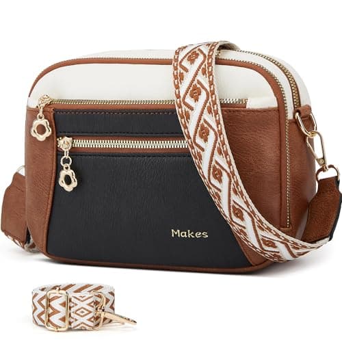 Makes Crossbody Purse for Women Small Crossbody Bags Trendy Vegan Leather with 2 Adjustable Shoulder Straps - Image 1