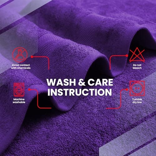 Infinitee Xclusives – Luxury Bath Sheets Towels – 1 Pack 600 GSM (35X70 Inches) – 100% Ring Spun Cotton Large Bath Towels for Bathroom (Profound Purple, Bath Sheets - Pack 1) - Thumbnail 6