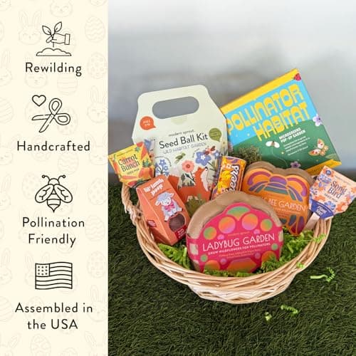 Modern Sprout Easter Basket - Eco-Friendly Prefilled Gift Basket for Plant Lovers - Perfect for Kids & Families, Ideal for Spring Gifting & Gardening Fun, Sustainable and Thoughtfully Curated - Large - Thumbnail 4