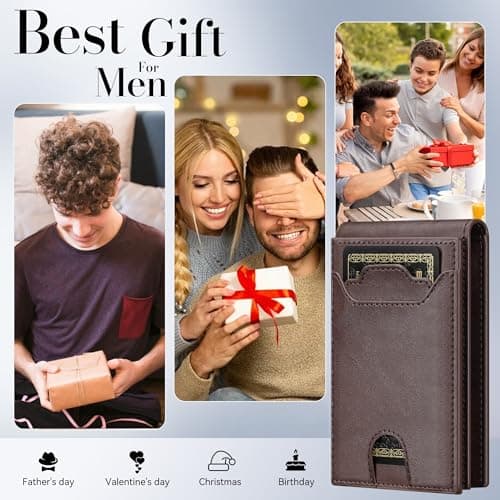 furid Leather Slim Wallet for Men Minimalist: Magnetic Closure Bifold Front Pocket Wallets with Money Clip - Rfid Credit Card Holder Wallet - Gifts for Men at Birthday - Thumbnail 5