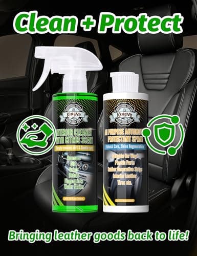 Kingvo Car Leather Cleaner and Conditioner, Interior Car Cleaner,Upholstery Care Protector Spray Kit for Boat Seat Auto Vinyl Leather Purse Couch - Thumbnail 2