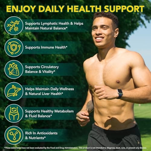 Lymphatic Drainage Supplements, Lymphatic Drainage Capsules - Wellness Complex 21 in 1 Aescia, Turmeric, Bromelain, Echinacea & More - Lymph System Support Capsules (90pcs(1 Pack)) - Thumbnail 5