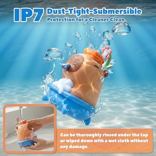 UNEEDE Capybara Hand Soap Dispenser, Automatic Touchless Foaming with Advanced Sensor, IP7 Waterproof, Portable & Wall Mount Rechargeable, 9.5oz/280ml, Cute Soft Silicone for Bathroom, Decor Gifts - Thumbnail 4