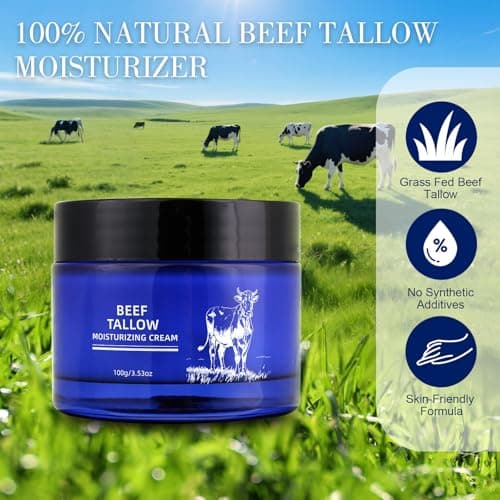 SKSOYT Beef Tallow for Skin, Whipped Organic Grass-Fed Beef Tallow Balm for Face & Body, Tallow Face Moisturizer, For Dry Skin - Thumbnail 2