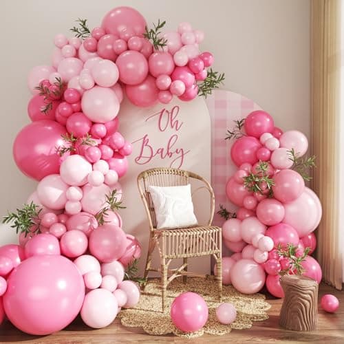 Pink Balloon Arch Kit for Valentines Day Princess Birthday Decorations