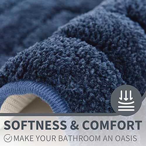 GRANNY SAYS Navy Bathroom Rugs, Bath Mats for Bathroom Non-Slip, Super Soft and Water Absorbent, Extra Large Bath Rugs Washable, Microfiber Bath Rugs for Bath Floor, Tub and Shower, 59" x 24" - Thumbnail 6