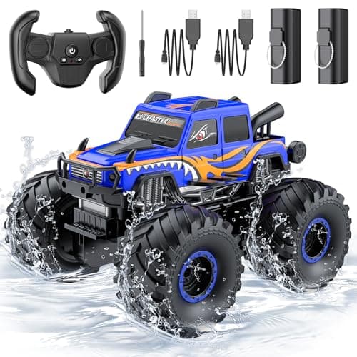 WayEee Remote Control Car Toys for Kids 6+, RC Car Waterproof Monster Truck Toys, Amphibious 4X4 Pickup, All Terrain Off-Road Vehicles, 2.4GHz Remote Control, 1/18 Scale RC Truck Boys Gifts/Blue - Image 1