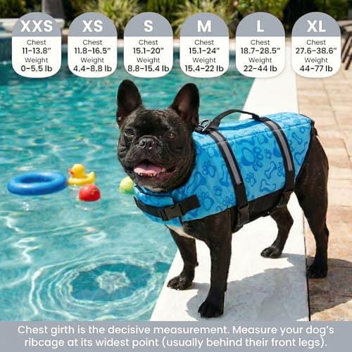 Doglay Dog Life Jacket with Rescue Handle, Dog Life Vest for Swimming Boating, Adjustable Reflective Puppy Swim Vest with Superior Buoyancy for Small Medium Large Dogs - Thumbnail 2