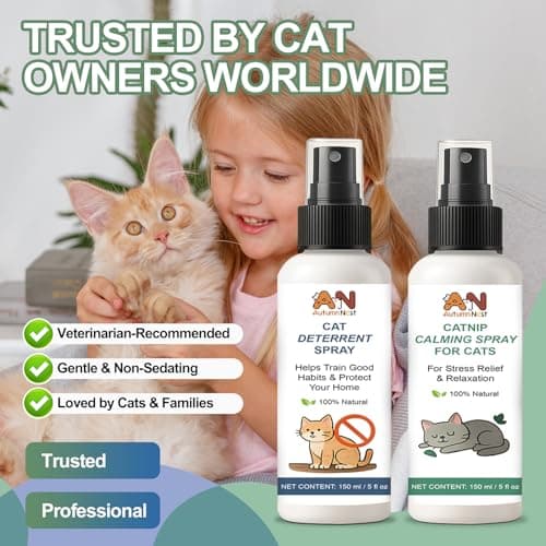AutumnNest Cat Spray 2-Pack Furniture Saver Kit – 150ml Cat Deterrent Spray + Calming Catnip Spray – Anti-Scratch Training & Stress Relief Solution for Indoor Cats & Kittens - Thumbnail 5