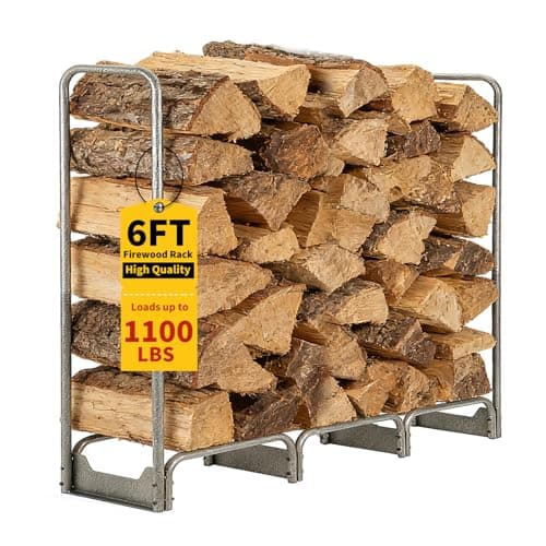 Garvee 6FT Steel Firewood Rack with 600D Waterproof Oxford Cover - Heavy Duty Indoor/Outdoor Log Storage Organizer for Fireplace, Patio & Backyard - Image 1