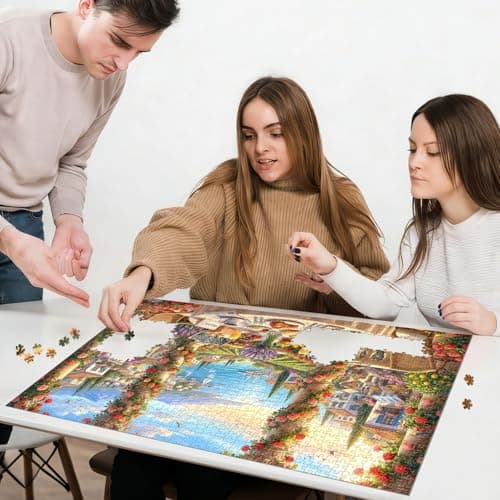 Mediterranean Morning Puzzles for Adults 1000 Pieces,Challenging Jigsaw Puzzles for Adults,Difficult Impossible Puzzle for Family Game Night,Recycled Paper Jigsaw Puzzle,Gifts for Boys Girls - Thumbnail 6