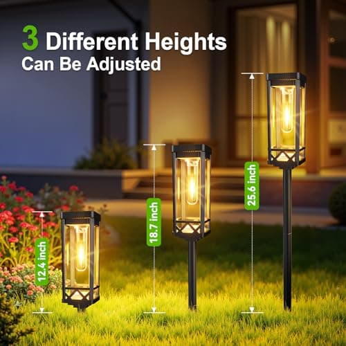 KOOPER Taller Solar Pathway Lights Outdoor, 8 Pack Upgraded Brighter Solar Garden Lights Solar Powered, Up To 15 Hours Outdoor Solar Lights for Yard Landscape Lighting Path Walkway Driveway Sidewalk - Thumbnail 5
