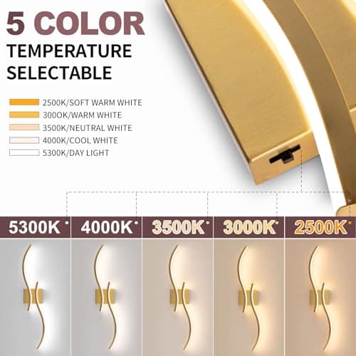 Vloitgol Bathroom Vanity Light Fixture, 31.5W 5CCT Dimmable Modern Led Bathroom Light Fixtures Over Mirror,Gold LED Vanity Lighting Bar for Bathrooms (Gold, 31.5inch) - Thumbnail 2