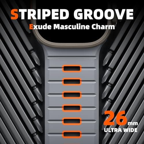 Odbeai Sport Band Compatible with Apple Watch Ultra 2 3/Ultra Band,Compatible with Apple Watch Bands for Men 49mm 46mm 45mm 44mm 42mm,Waterproof Silicone Strap for iWatch Bands All Series SE 11 10 9-1 - Thumbnail 2