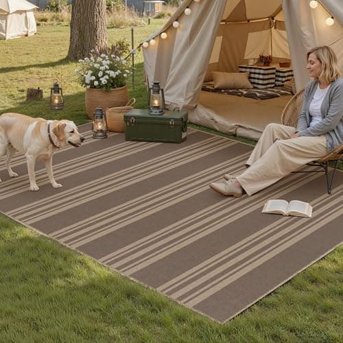 PureCozy Striped Easy Jute Rug 3x5 Nature Entryway Carpet Washable Non Slip Office Door Mat Farmhouse Neutral Non Shedding Small Indoor Outdoor Rug for Bathroom Kitchen Bedroom Living Room - Thumbnail 2