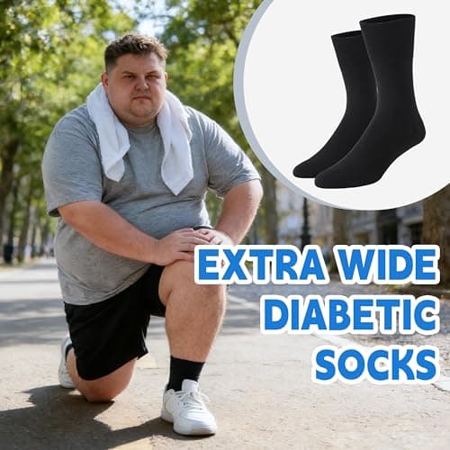 Forcool 6 Pairs Diabetic Men Women Non Binding Loose Top Seamless Toe Wide Ankle Low Cut Cotton Diabetic Edema Diabetes Socks for Summer, Black Grey White, Medium - Thumbnail 2