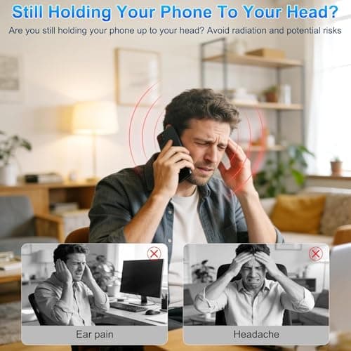 Retro Phone Handset, Retro Telephone Handsets Style Type-C Port, HD Retro Landline Handle Receiver for Home or Office Mobile Video Conferences, HD Calls, Volume Control, Plug and Play - Thumbnail 5