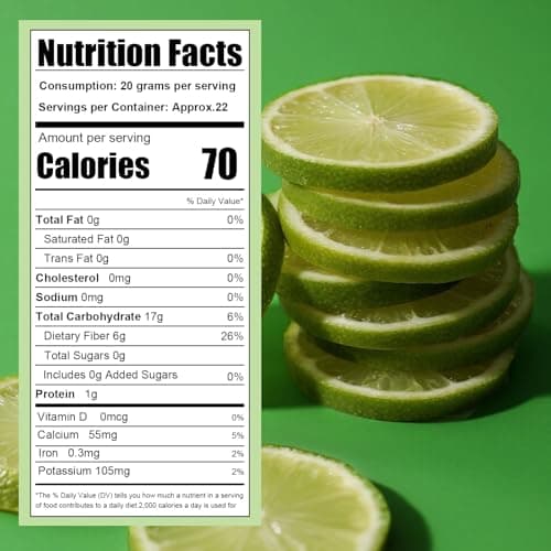 Dehydrated Lime Slices 16 oz / 1 lb / 454g Bulk - Cocktail Garnish, Baking, Cooking, Tea, Crafts | All-Natural Dried Fruit for Drinks, Potpourri & Decor - Thumbnail 2