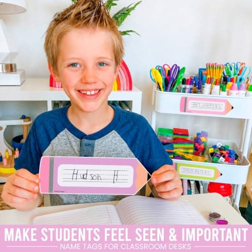 Hadley Designs Desk Name Tags for Classroom - 36 Student Desk Name Plates for Classroom Decor, 9x3 Pastel Nametags Cubby Labels Teacher Supplies, 1st 2nd 3rd Grade Kindergarten Preschool Must Haves - Thumbnail 3
