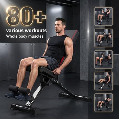 OPPSDECOR Adjustable Weight Bench, ASTM-Certified 900LBS Capacity, 8X4X2 Positions, 18.5" Seat Height, 99% Pre-Assembled Foldable Workout Bench for Home Gym Strength Training, Incline Decline Flat Bench Press (US STOCK) - Thumbnail 4