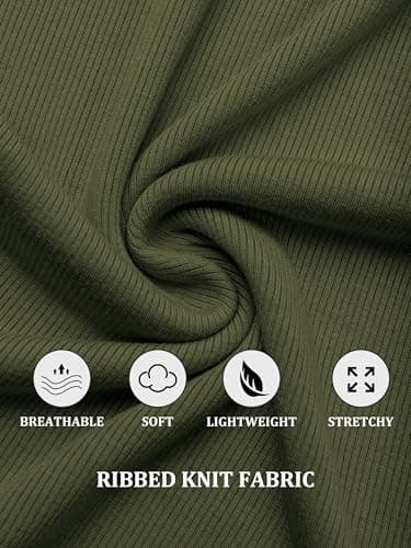 GKBK 2026 Summer Spaghetti Strap Tops for Women Scoop Neck Ribbed Knit Going Out Teen Girls Y2K Crop Clothes Army Green L - Thumbnail 5