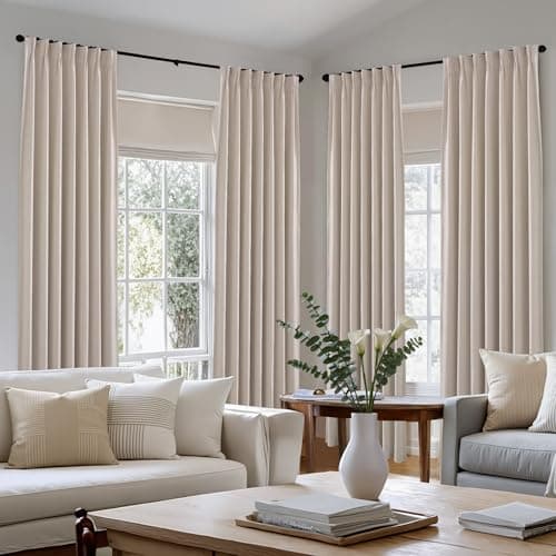 NICETOWN PRO 100% Blackout Taupe Curtains 90 inches Long, Pinch Pleated Window Treatments Thermal Insulated Linen Blend Drapes for Bedroom/Living Room, 2 Panels, W40 x L90 - Thumbnail 5