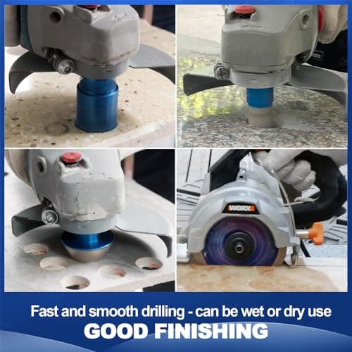 BRSCHNITT Diamond Core Drill Bit Set - Tile Hole Saw for Porcelain Tile Ceramic Marble Granite Drilling&4/5"& 2" Diamond Chamfer Finger Bit&Adapter & 5" Saw Blade - Thumbnail 4