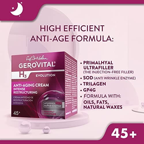 Gerovital EVOLUTION Anti-Aging Cream Intense Restructuring With Superoxide Dismutase SOD (The Anti-Aging Super Enzyme), Anti-Wrinkle Effect, Regenerates and Nourishes During the Night, 50 ml - Thumbnail 4