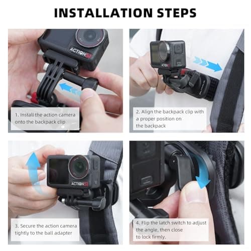 Backpack Clip Magnetic Mount for DJI Osmo Action 5 Pro/6/4/3, 360° Rotating Shoulder Bag Strap Clip Mount for Insta360 X5/X4/Ace Pro 2/Go Ultra, Osmo Pocket 3/Nano/360, for GoPro Hero 13 Accessories - Thumbnail 6