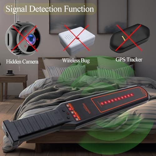 KAXYUYA Camera Finder, Hidden Camera Detector, GPS Tracker Signal Scanner Listening Device RF Bug Detector Professional Multi-Function for Car, Hotel, Meeting - Thumbnail 2