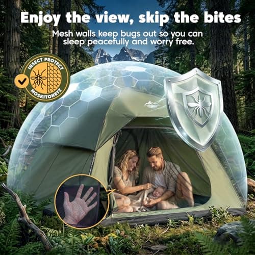 Purebox Tent 4 Person Camping Tents - Double Layer with 2 Doors & Rainfly, Portable Waterproof & Windproof Tents, Large Mesh Ventilation, Easy Setup Family Tent for Camping, Hiking and Backpacking - Thumbnail 5