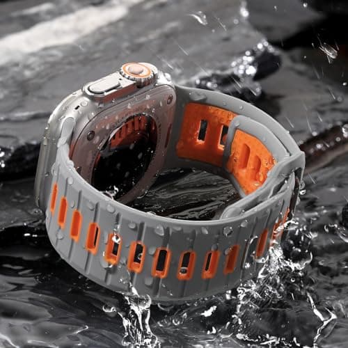 Odbeai Sport Band Compatible with Apple Watch Ultra 2 3/Ultra Band,Compatible with Apple Watch Bands for Men 49mm 46mm 45mm 44mm 42mm,Waterproof Silicone Strap for iWatch Bands All Series SE 11 10 9-1 - Thumbnail 5